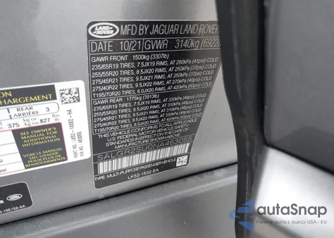 2022 Land Rover Range Rover z USA, uszkodzony, nr VIN SALGR2SU0NA463055